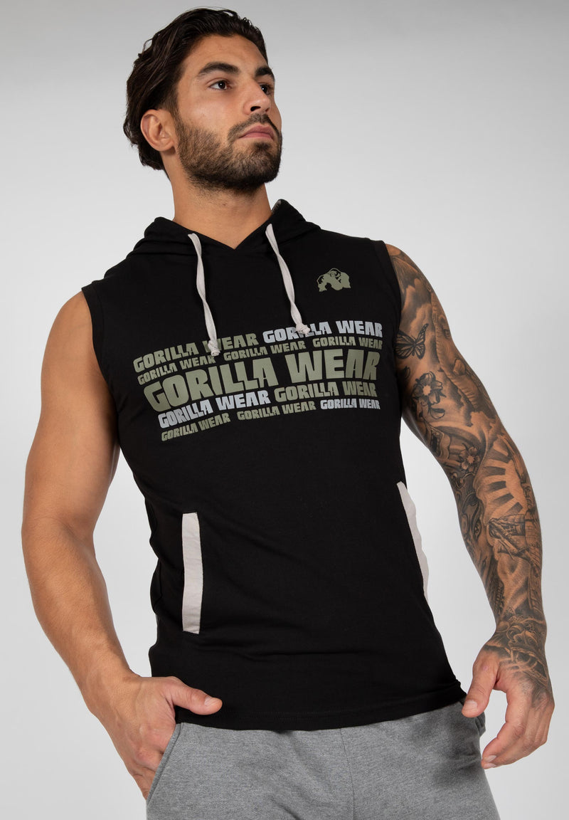 Load image into Gallery viewer, Gorilla Wear - Melbourne S/L Hooded T-shirt - Black