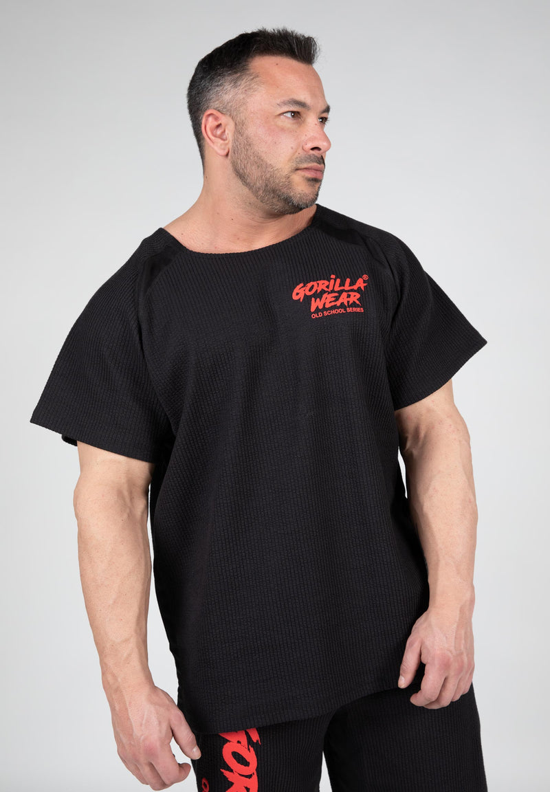 Load image into Gallery viewer, Gorilla Wear - Augustine Old School Workout Top - Black/Red