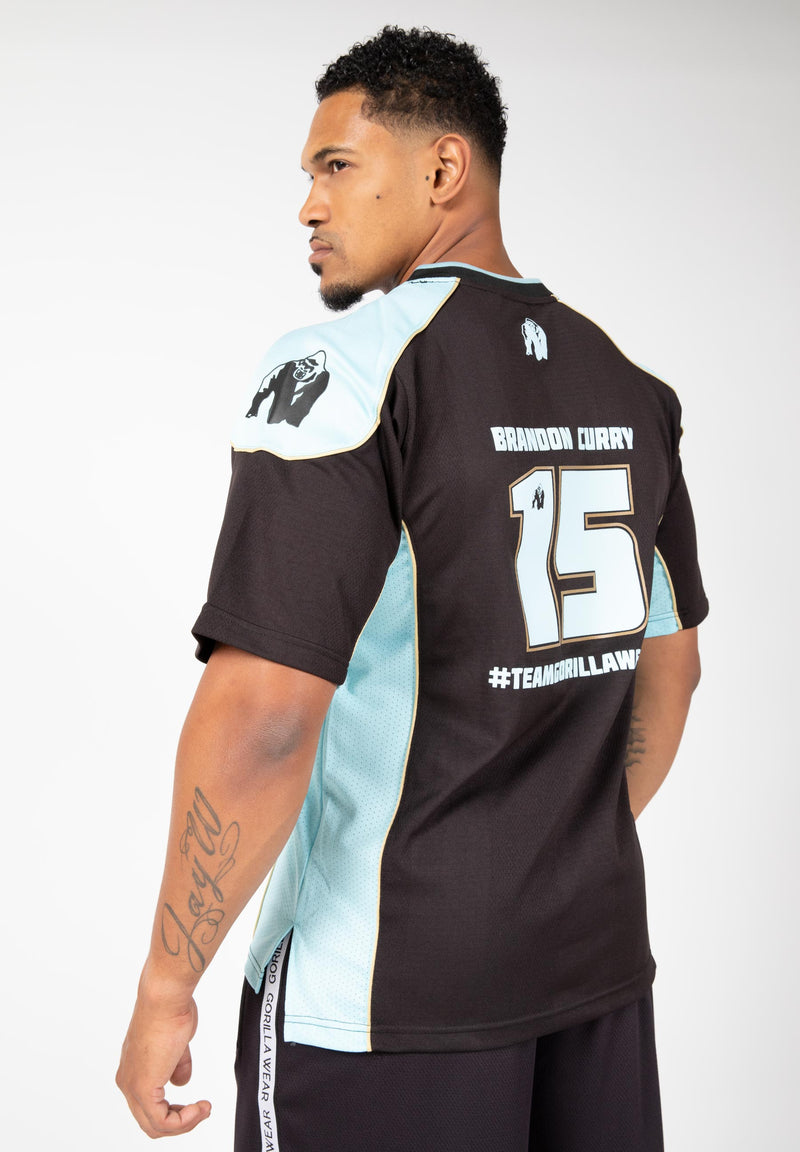 Load image into Gallery viewer, Gorilla Wear - Athlete Shirt 2.0 Brandon Curry - Black / Light Blue