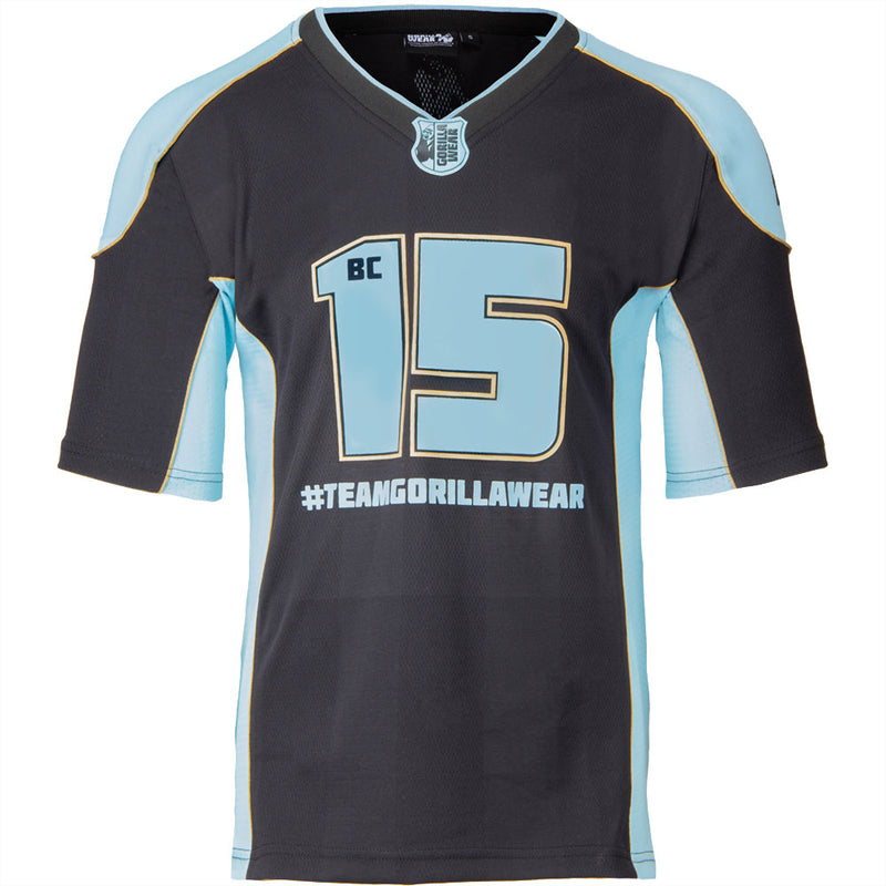 Load image into Gallery viewer, Gorilla Wear - Athlete Shirt 2.0 Brandon Curry - Black / Light Blue