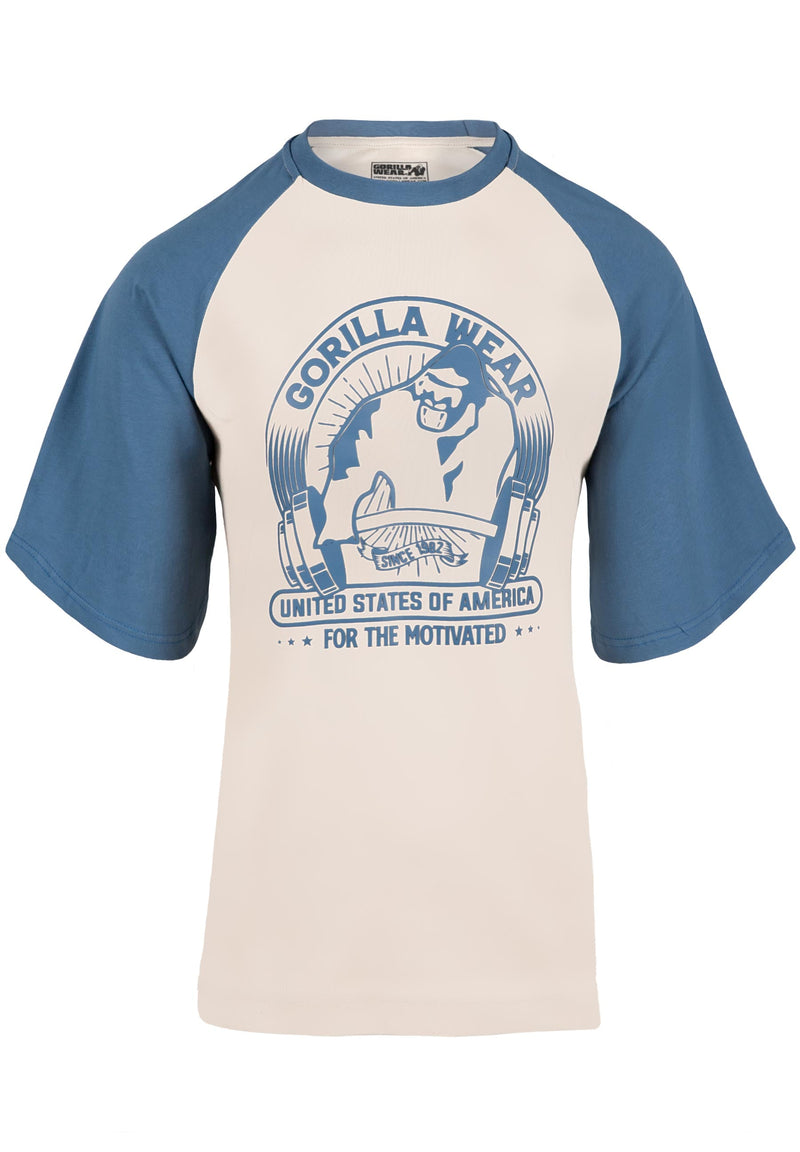 Load image into Gallery viewer, Gorilla Wear - Logan Oversized T-Shirt - Beige/Blue
