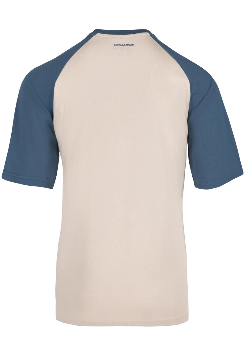 Load image into Gallery viewer, Gorilla Wear - Logan Oversized T-Shirt - Beige/Blue