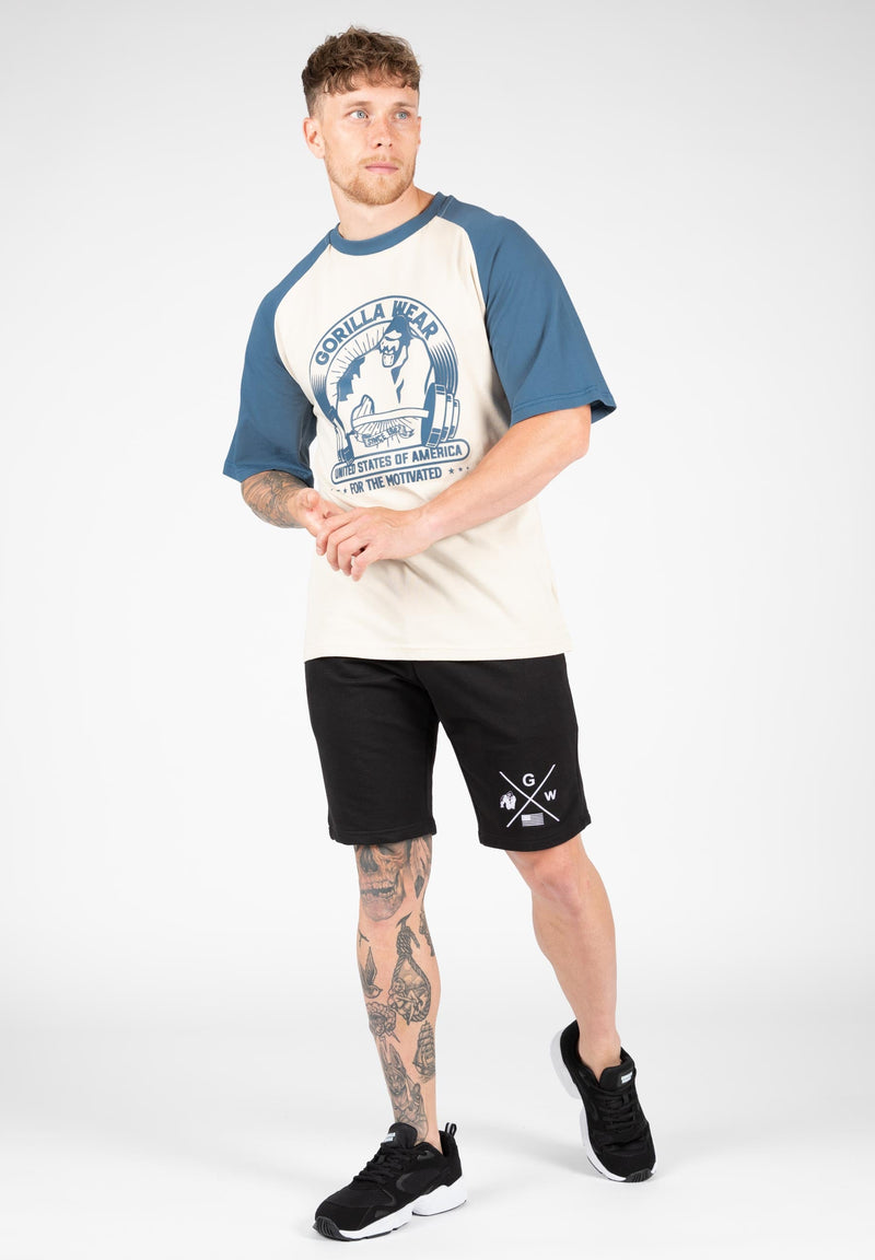 Load image into Gallery viewer, Gorilla Wear - Logan Oversized T-Shirt - Beige/Blue