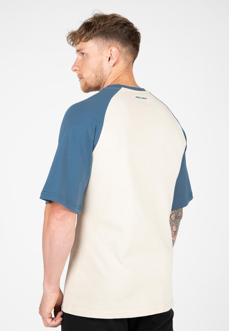 Load image into Gallery viewer, Gorilla Wear - Logan Oversized T-Shirt - Beige/Blue