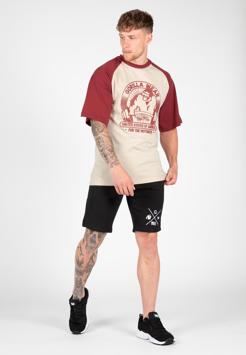 Load image into Gallery viewer, Gorilla Wear - Logan Oversized T-Shirt - Beige/Red