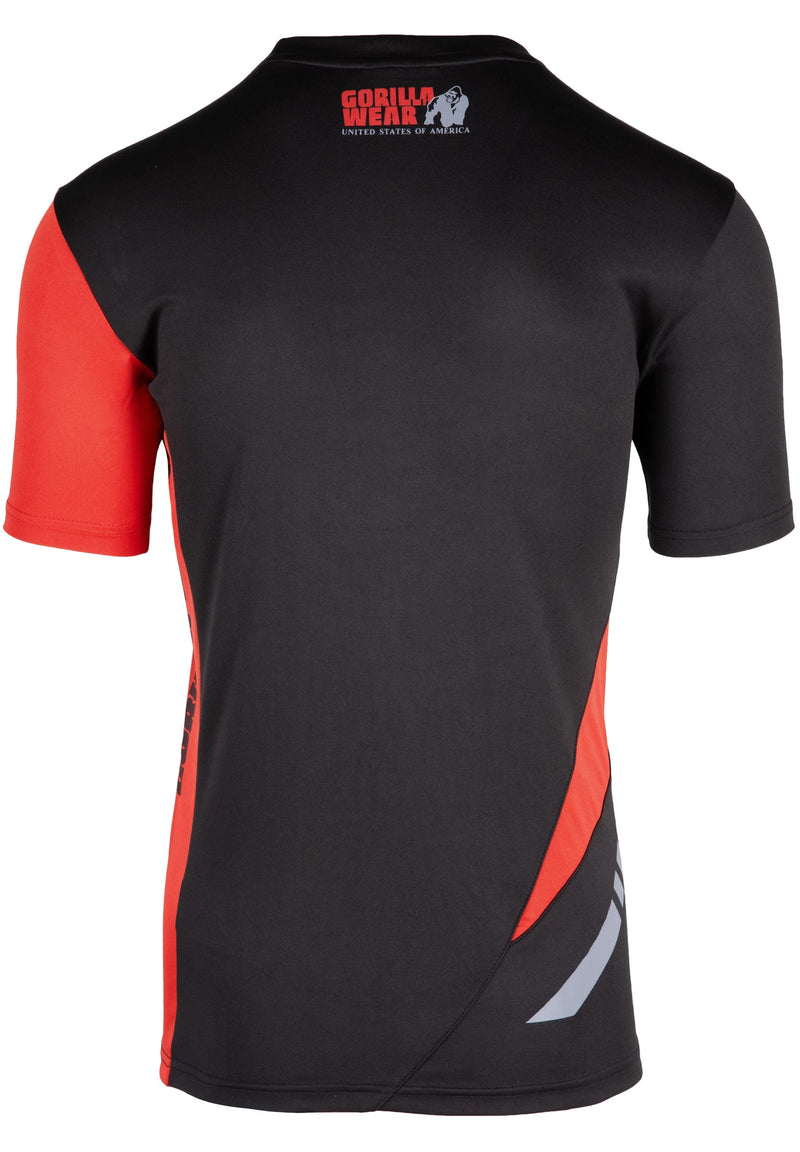 Load image into Gallery viewer, Gorilla Wear - Hornell T-Shirt - Black/Red - Unisex - Short Sleeve