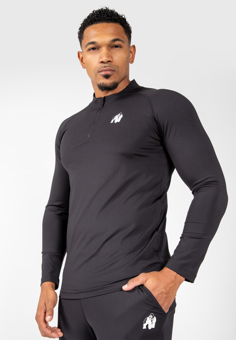 Load image into Gallery viewer, Gorilla Wear - Hamilton Hybrid Long Sleeve - Black - Slim Fit