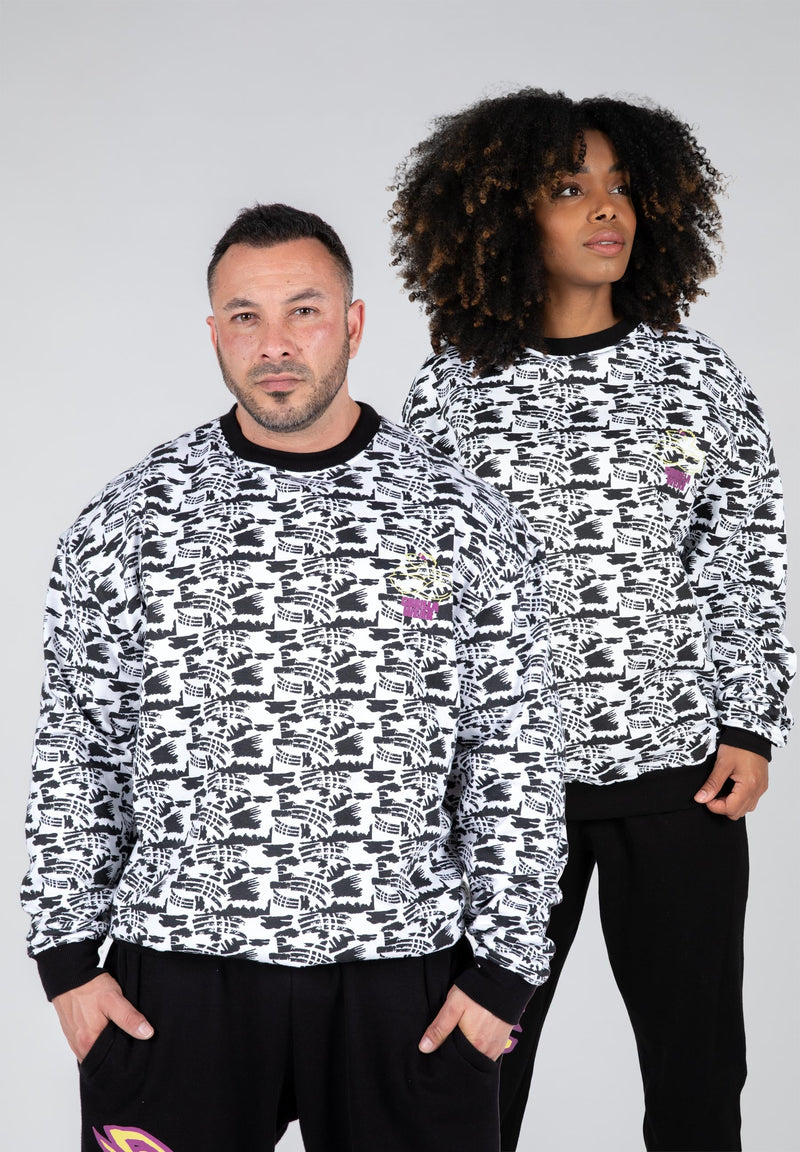 Load image into Gallery viewer, Gorilla Wear - Legacy Oversized Sweatshirt - White/Black