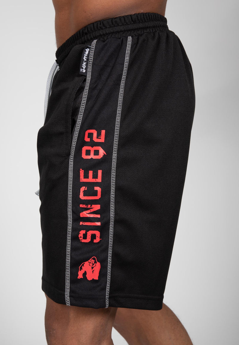 Load image into Gallery viewer, Gorilla Wear - Functional Mesh Shorts - Black/Red