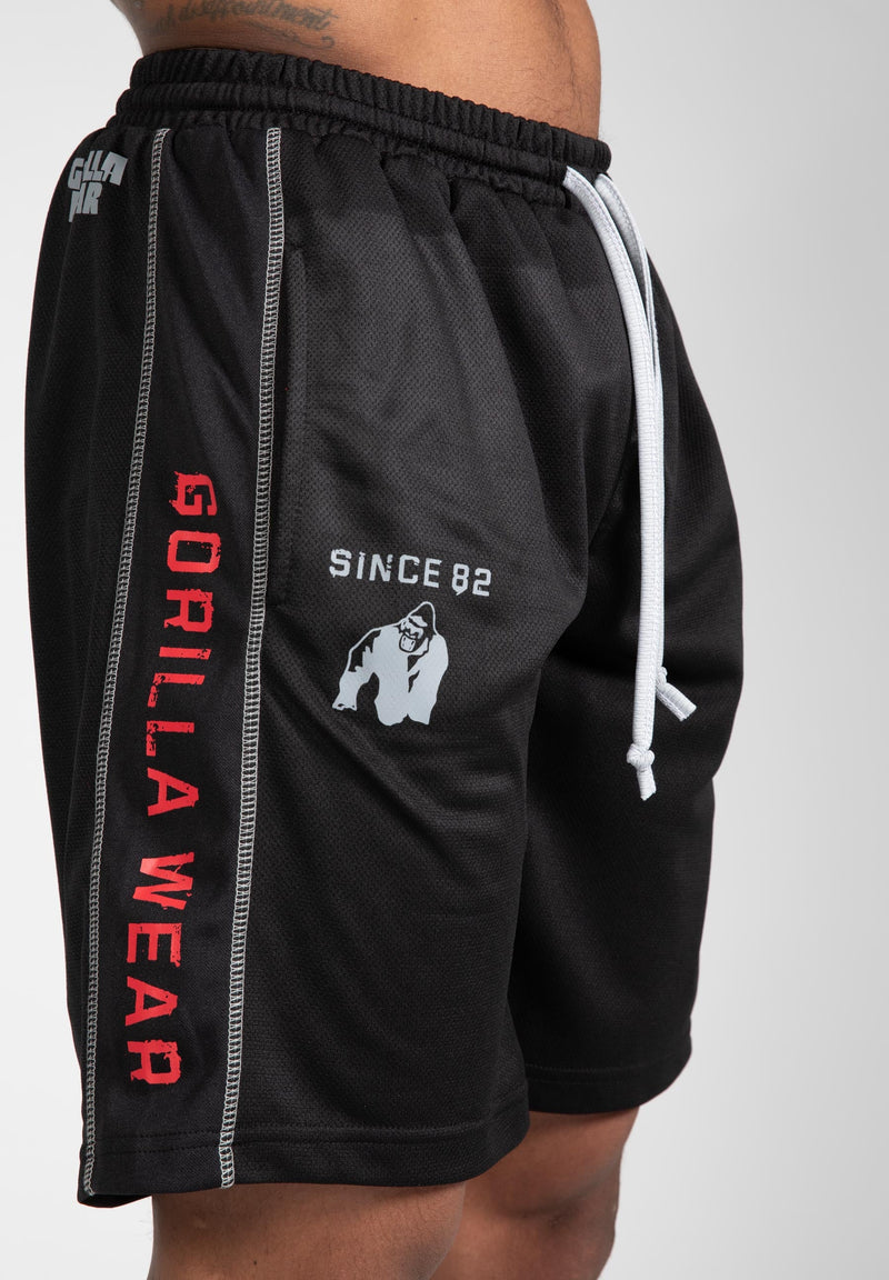 Load image into Gallery viewer, Gorilla Wear - Functional Mesh Shorts - Black/Red