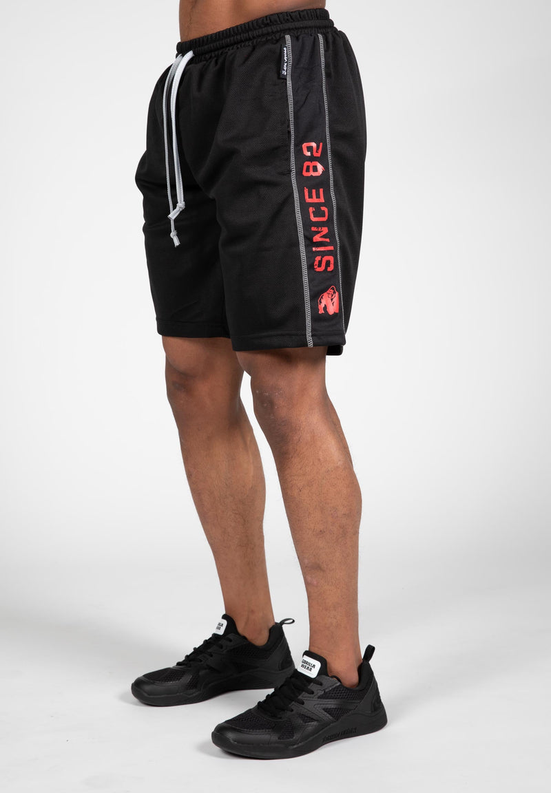 Load image into Gallery viewer, Gorilla Wear - Functional Mesh Shorts - Black/Red