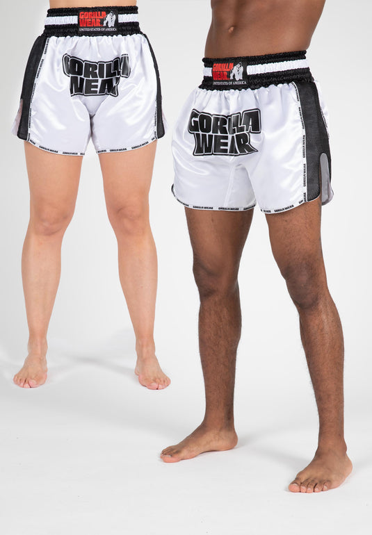 Gorilla Wear - Piru Muay Thai Shorts - White/Black