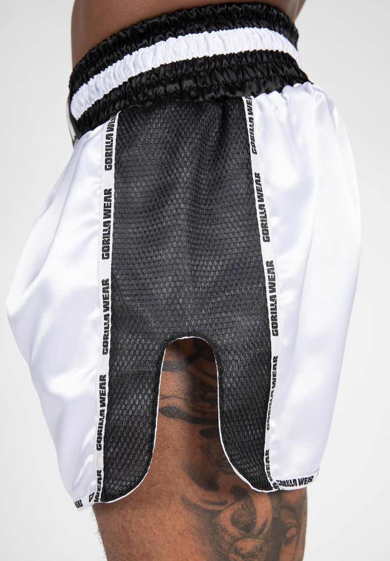Load image into Gallery viewer, Gorilla Wear - Piru Muay Thai Shorts - White/Black