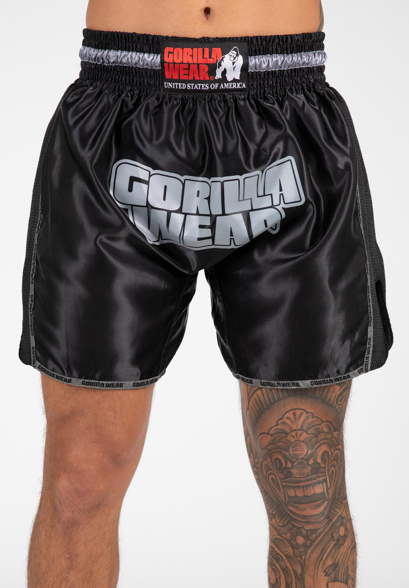 Load image into Gallery viewer, Gorilla Wear - Piru Muay Thai Shorts - Black