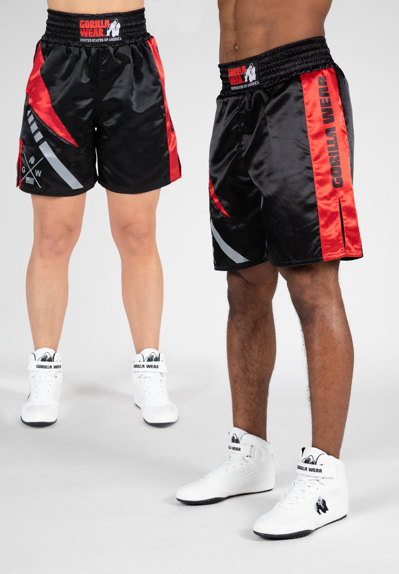 Load image into Gallery viewer, Gorilla Wear - Hornell Boxing Shorts - Black/Red - Unisex