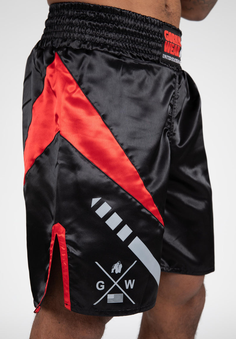 Load image into Gallery viewer, Gorilla Wear - Hornell Boxing Shorts - Black/Red - Unisex