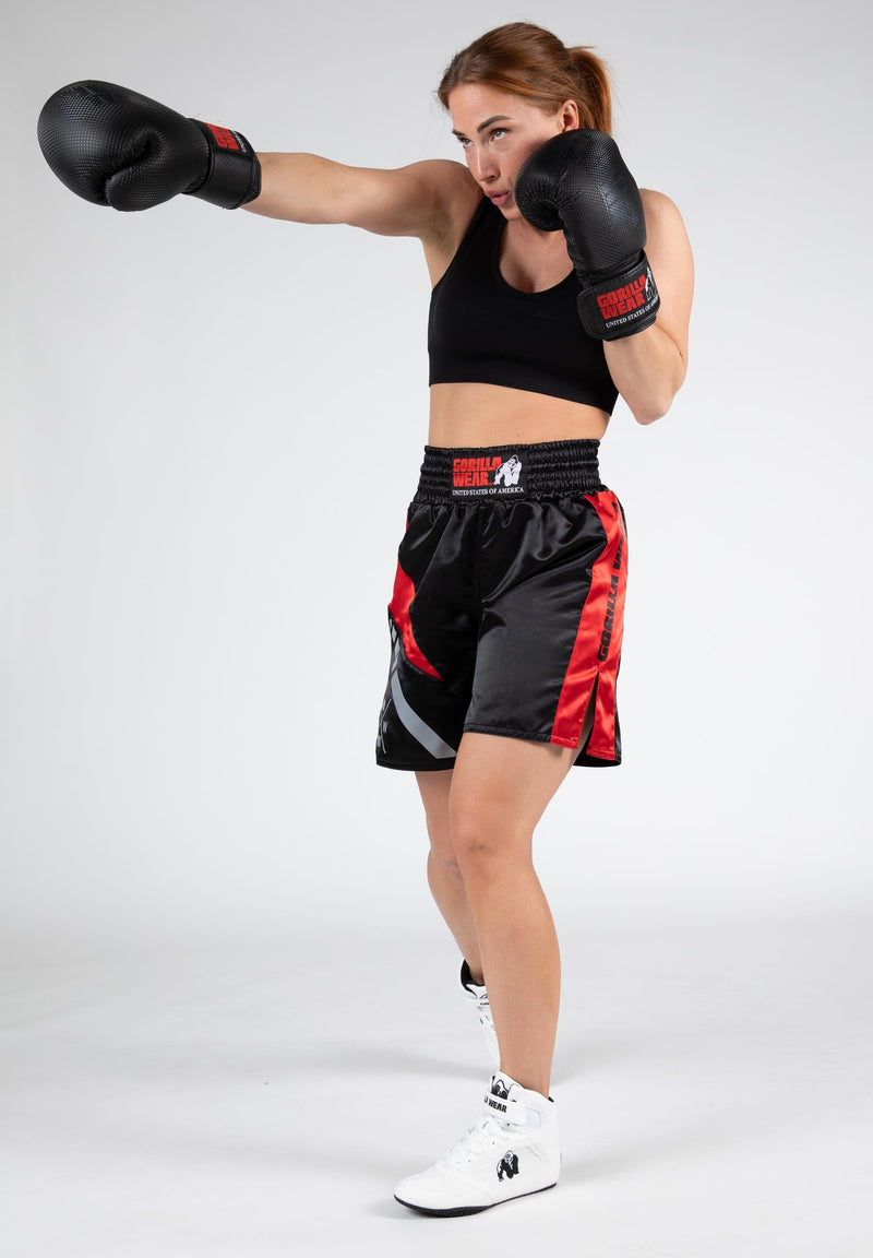 Load image into Gallery viewer, Gorilla Wear - Hornell Boxing Shorts - Black/Red - Unisex