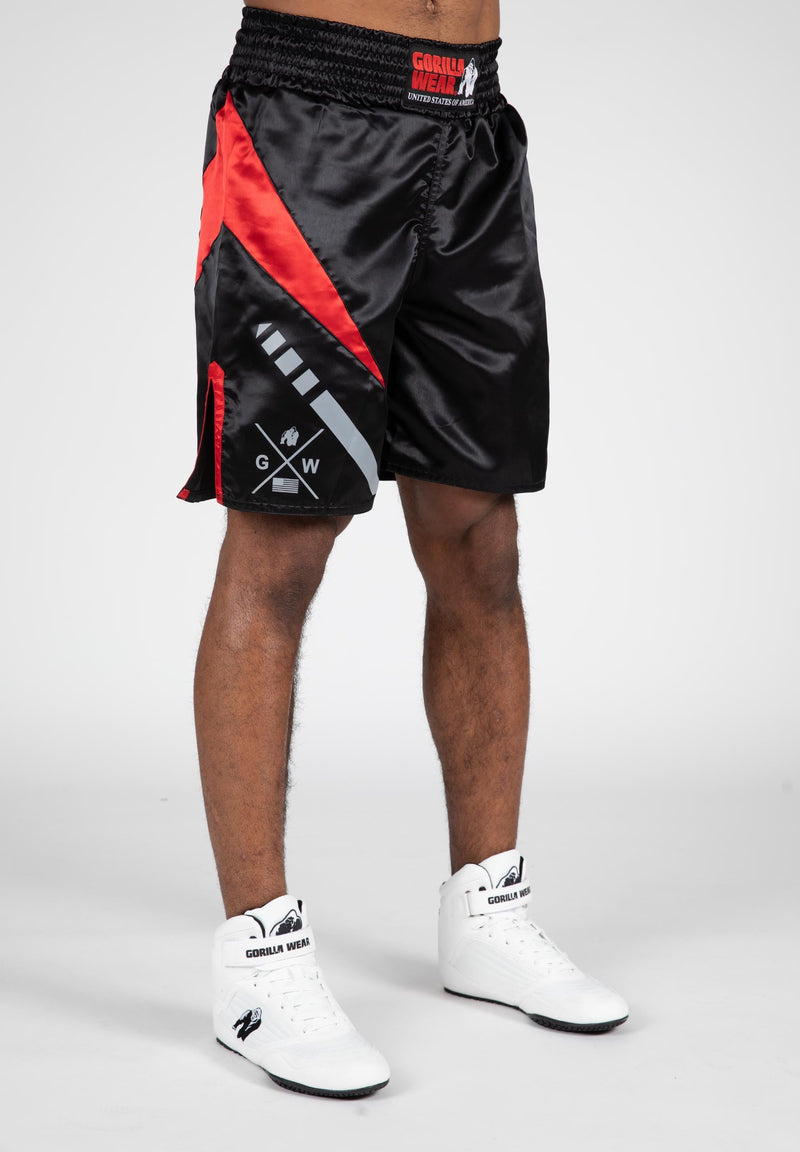 Load image into Gallery viewer, Gorilla Wear - Hornell Boxing Shorts - Black/Red - Unisex