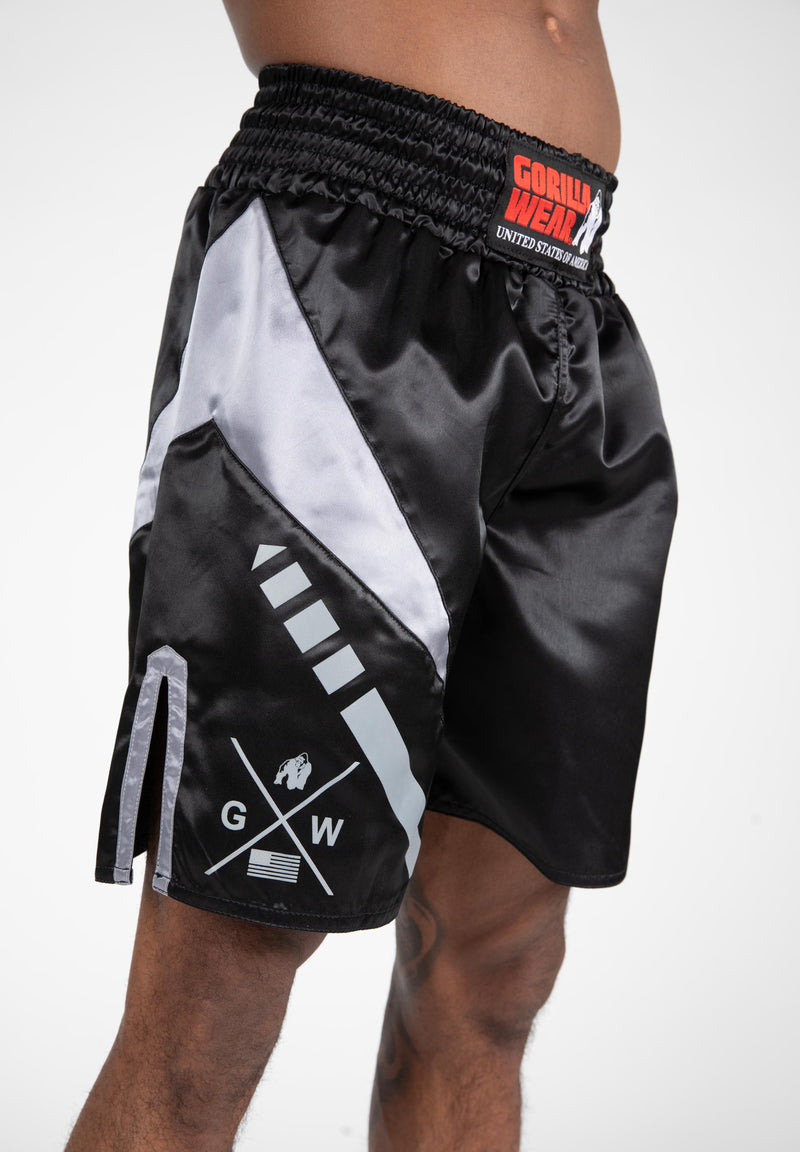 Load image into Gallery viewer, Gorilla Wear - Hornell Boxing Shorts - Black/Gray - Unisex