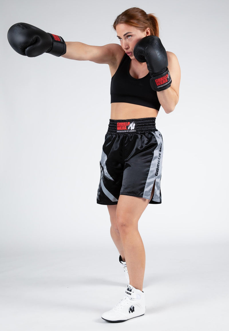Load image into Gallery viewer, Gorilla Wear - Hornell Boxing Shorts - Black/Gray - Unisex