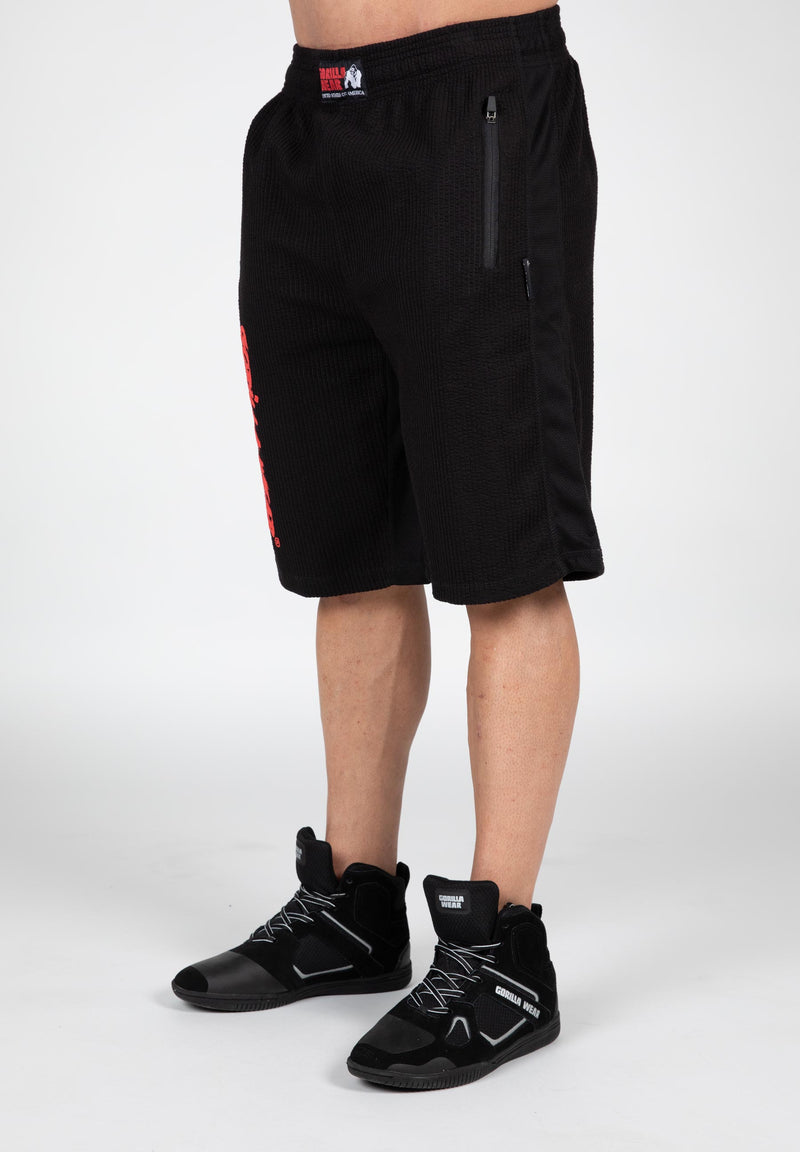 Load image into Gallery viewer, Gorilla Wear - Augustine Old School Shorts - Black/Red