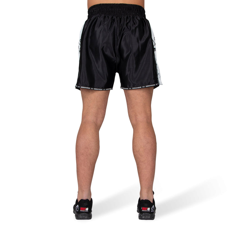 Load image into Gallery viewer, Gorilla Wear - Henderson Muay Thai / Kickboxing Shorts - Black/Gray - Muay Thai Shorts