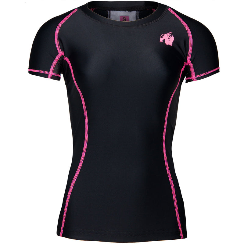 Load image into Gallery viewer, Gorilla Wear - Carlin Compression Short Sleeve Top - Black/Pink