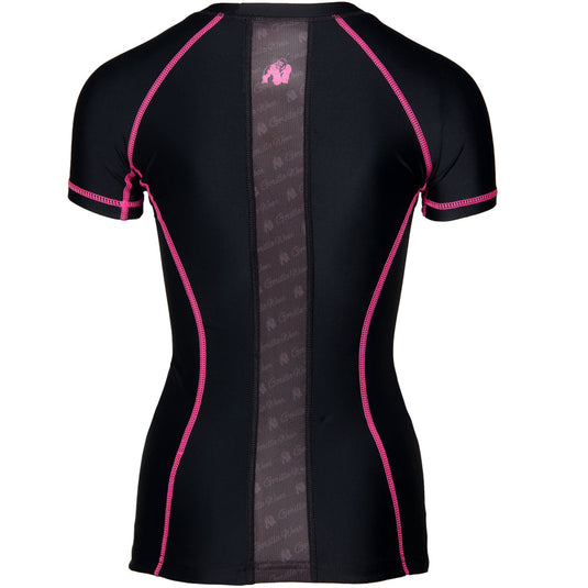 Gorilla Wear - Carlin Compression Short Sleeve Top - Black/Pink