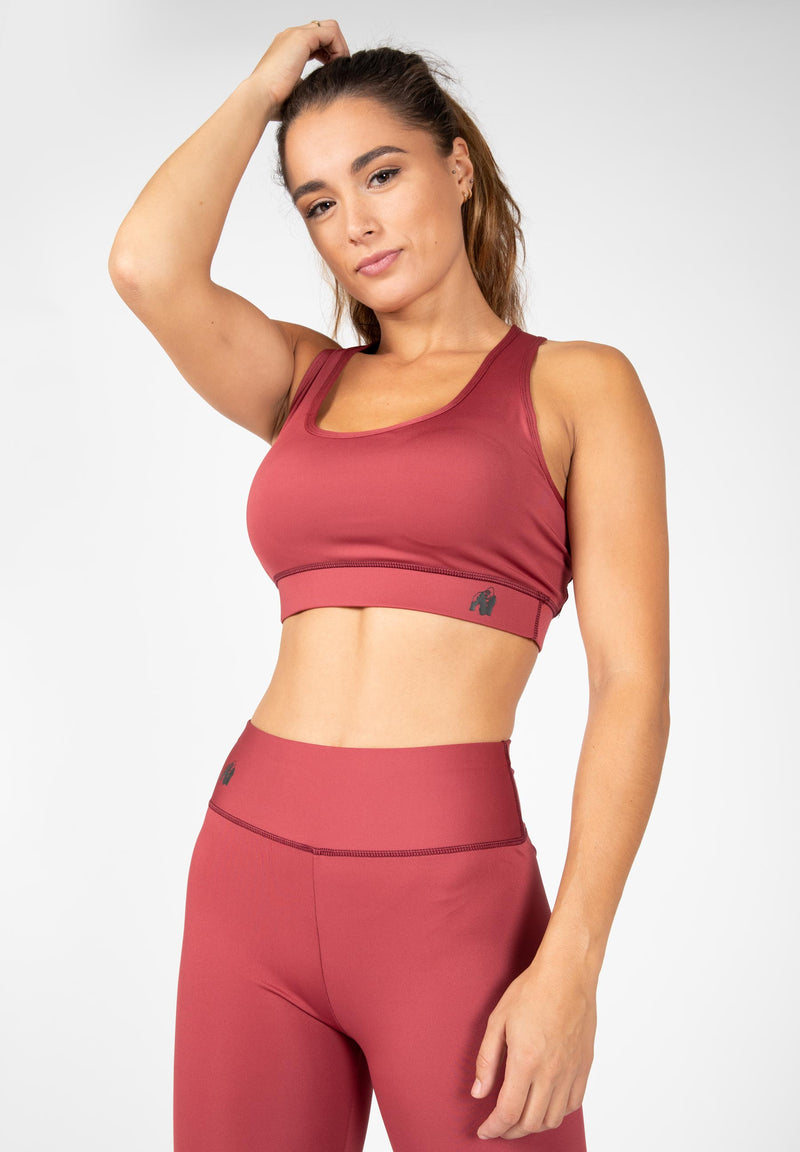 Load image into Gallery viewer, Gorilla Wear - Meta Sports Bra - Burgundy Red