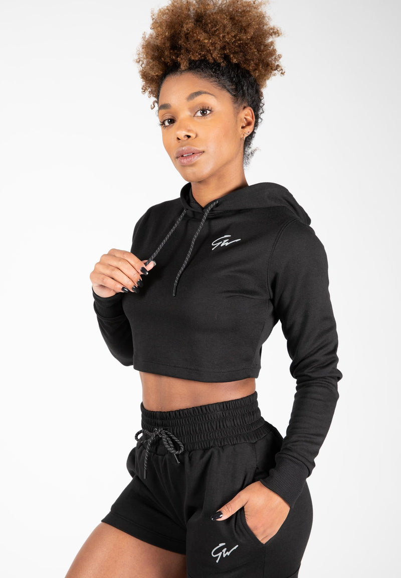 Load image into Gallery viewer, Gorilla Wear - Pixley Crop Top Hoodie - Black