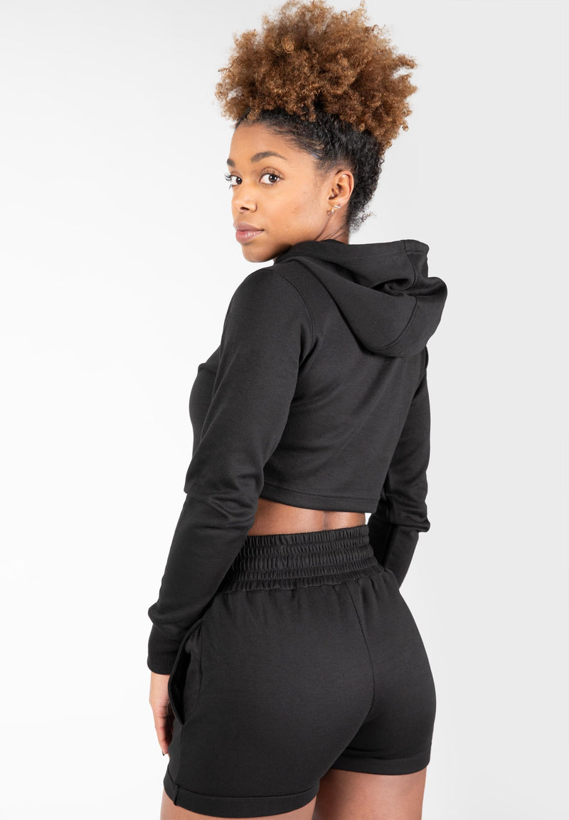 Load image into Gallery viewer, Gorilla Wear - Pixley Crop Top Hoodie - Black