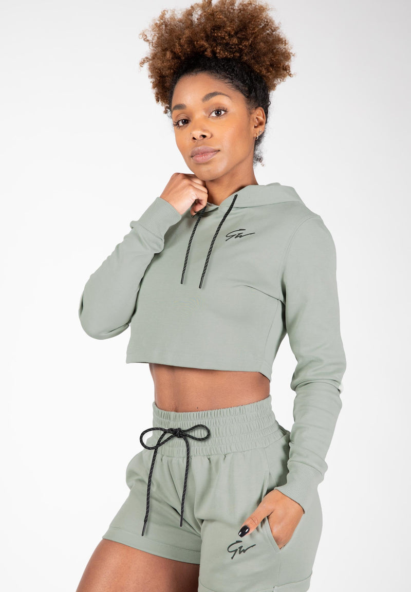 Load image into Gallery viewer, Gorilla Wear - Pixley crop top hoodie - light green