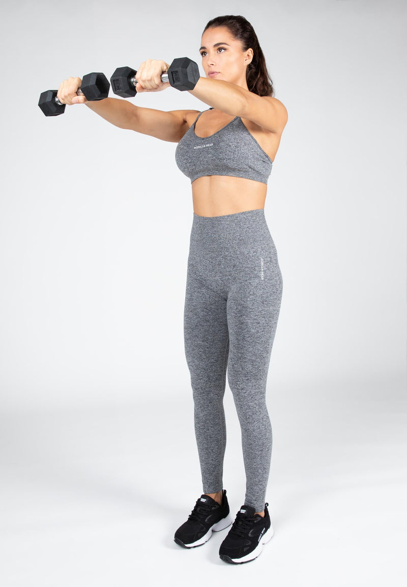 Load image into Gallery viewer, Gorilla Wear - Quincy Seamless Sport Bra - Gray Melange