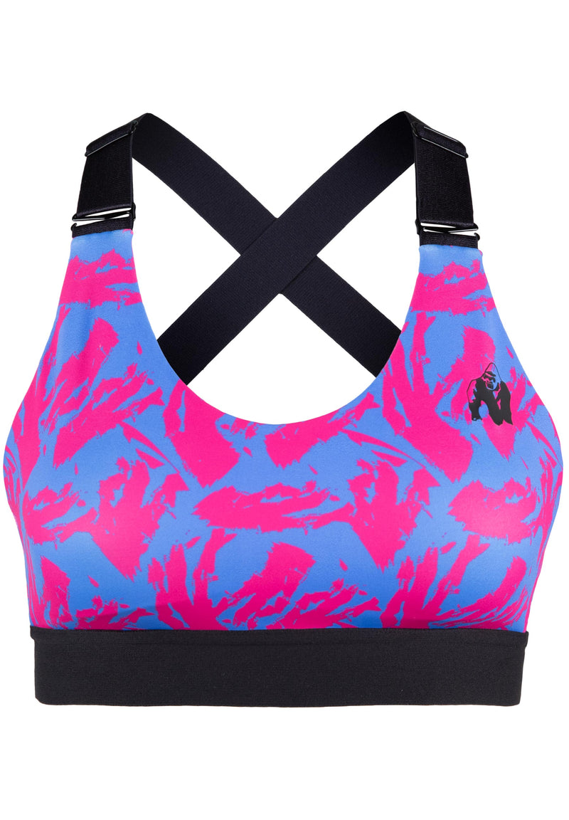 Load image into Gallery viewer, Gorilla Wear - Colby Sports Bra - Blue/Pink