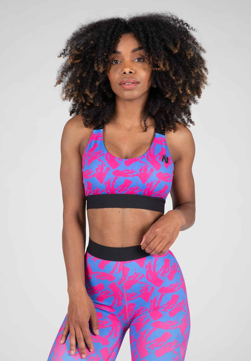 Load image into Gallery viewer, Gorilla Wear - Colby Sports Bra - Blue/Pink