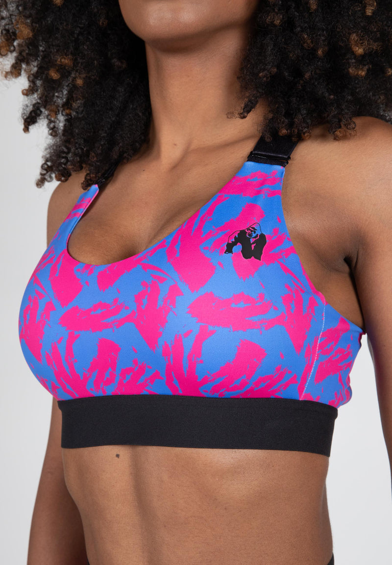 Load image into Gallery viewer, Gorilla Wear - Colby Sports Bra - Blue/Pink