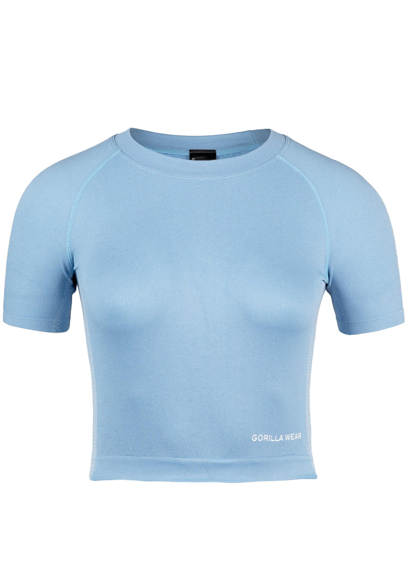Load image into Gallery viewer, Gorilla Wear - Selah Seamless Crop Top - Light Blue