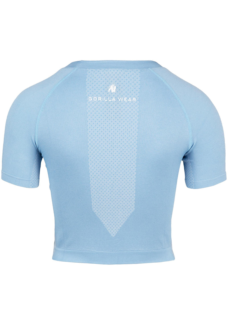 Load image into Gallery viewer, Gorilla Wear - Selah Seamless Crop Top - Light Blue