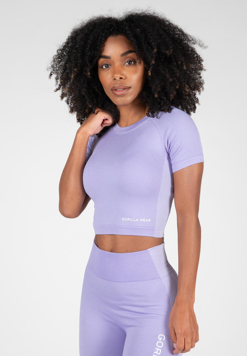 Load image into Gallery viewer, Gorilla Wear - Selah Seamless Crop Top - Lilac