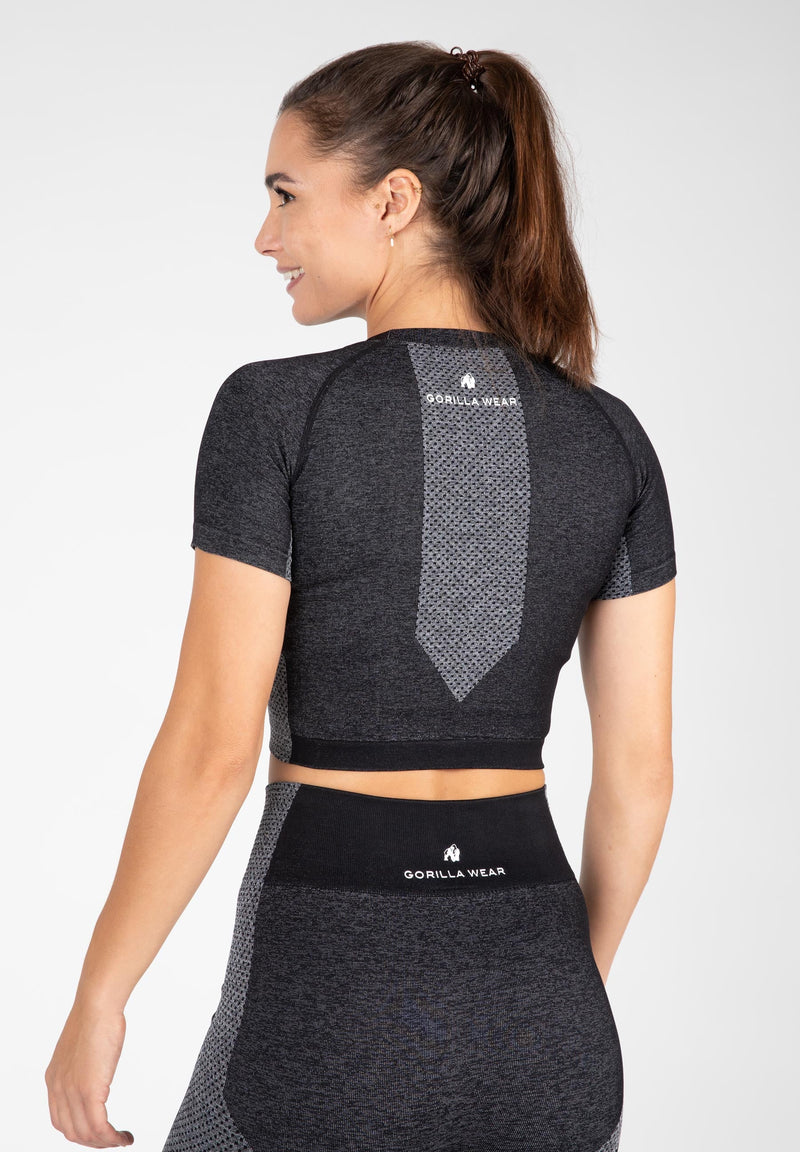 Load image into Gallery viewer, Gorilla Wear - Selah Seamless Crop Top - Black
