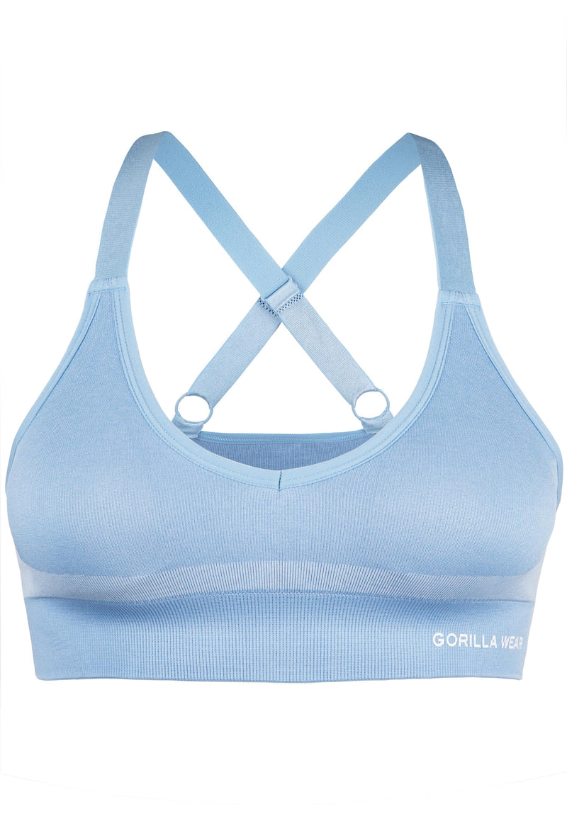 Load image into Gallery viewer, Gorilla Wear - Selah Seamless Sports Bra - Light Blue