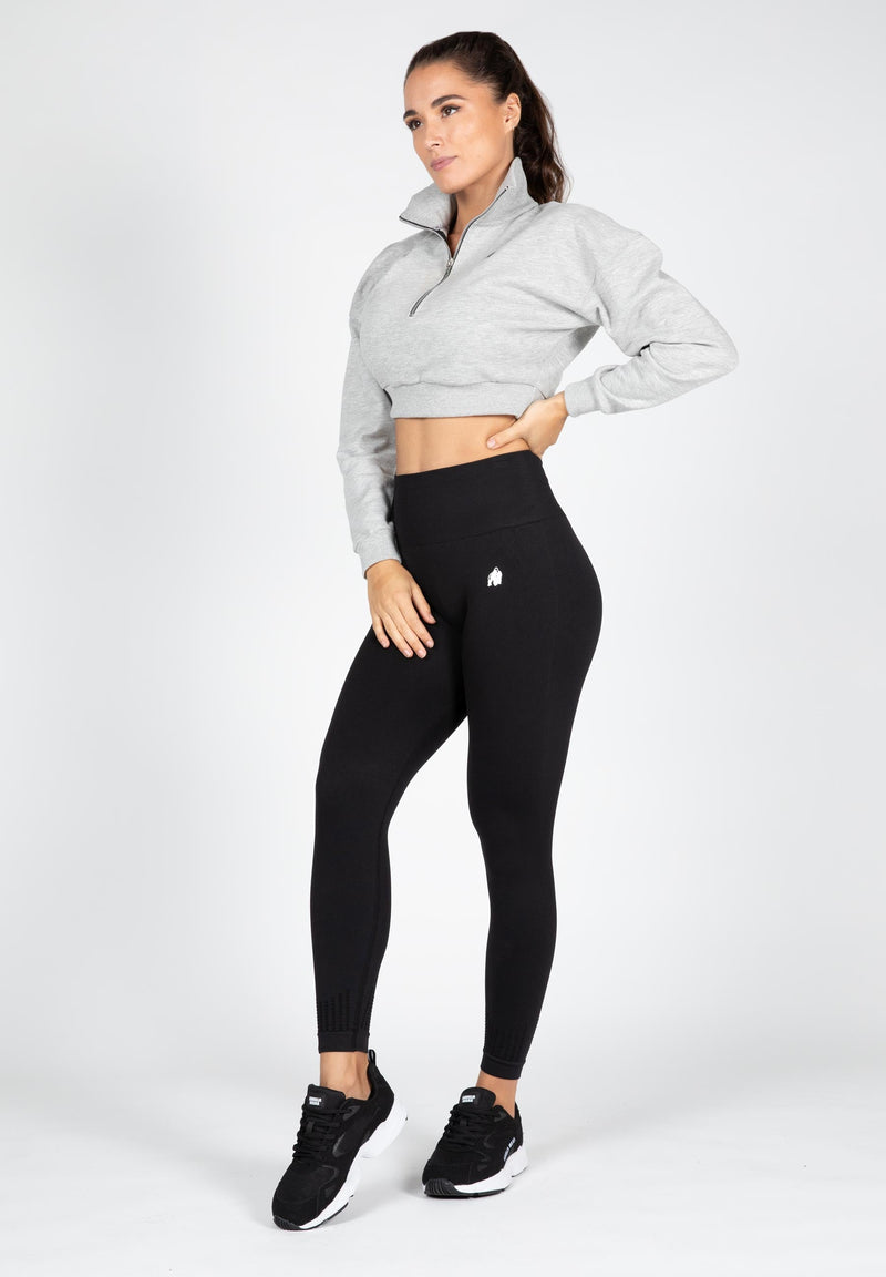 Load image into Gallery viewer, Gorilla Wear - Ocala Cropped Half-Zip Sweatshirt - Gray