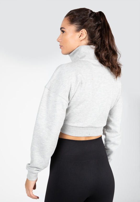 Gorilla Wear - Ocala Cropped Half-Zip Sweatshirt - Gray