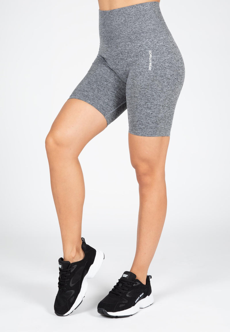 Load image into Gallery viewer, Gorilla Wear - Quincy Seamless Cycling Shorts - Gray Melange