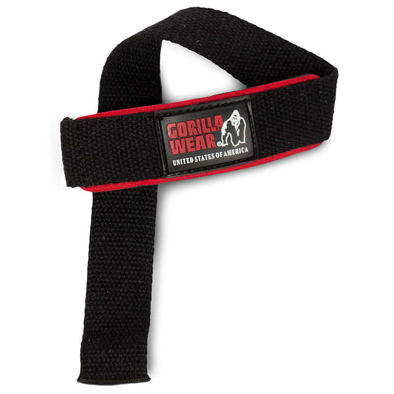 Load image into Gallery viewer, Gorilla Wear - Padded Lifting Straps - Black/Red