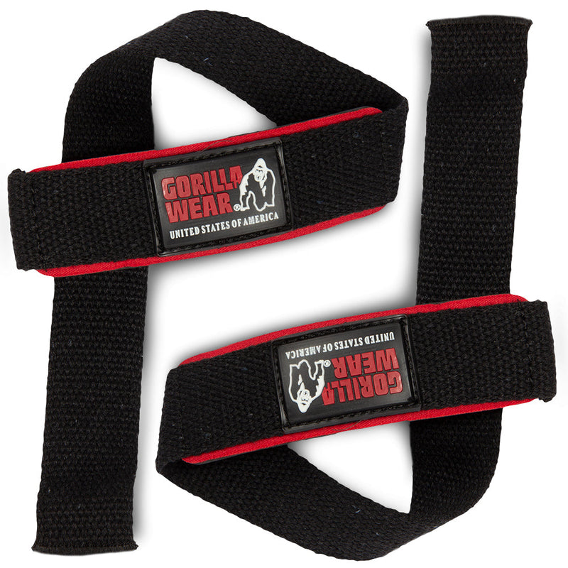 Load image into Gallery viewer, Gorilla Wear - Padded Lifting Straps - Black/Red