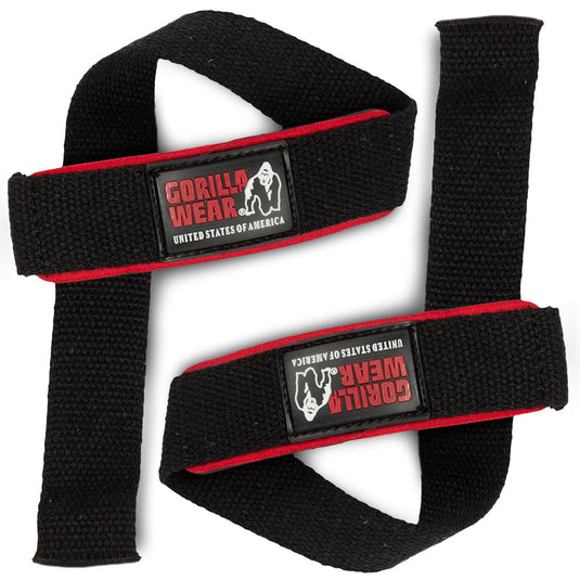 Gorilla Wear - Padded Lifting Straps - Black/Red