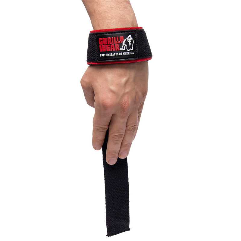Load image into Gallery viewer, Gorilla Wear - Padded Lifting Straps - Black/Red