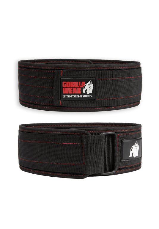 Gorilla Wear - Gw 4 Inch Nylon Lifting Belt - Black/Red Stitched
