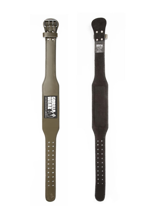 Gorilla Wear - 4 Inch Padded Leather Lifting Belt - Army Green